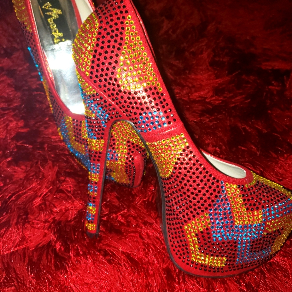 Machi Rhinestone-encrusted Platform Pumps